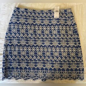 LOFT Women’s Blue and White Skirt
